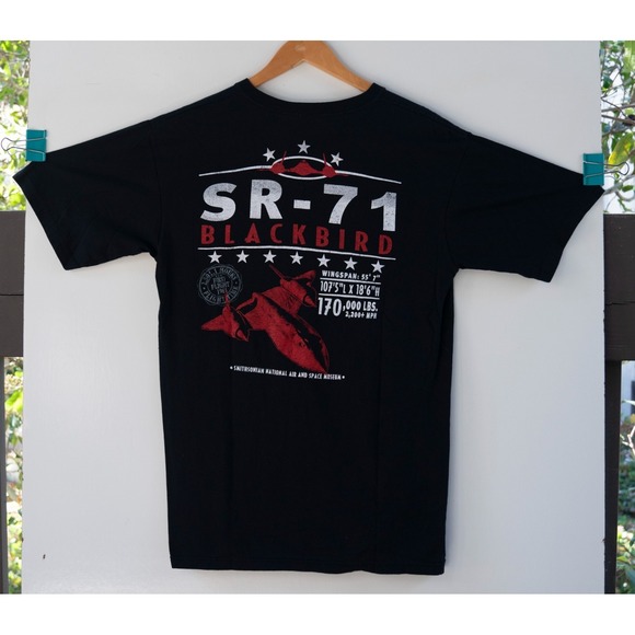 Smithsonian Institute T-Shirt Men's Black SR-71 Blackbird Short Sleeve‎ Size M
